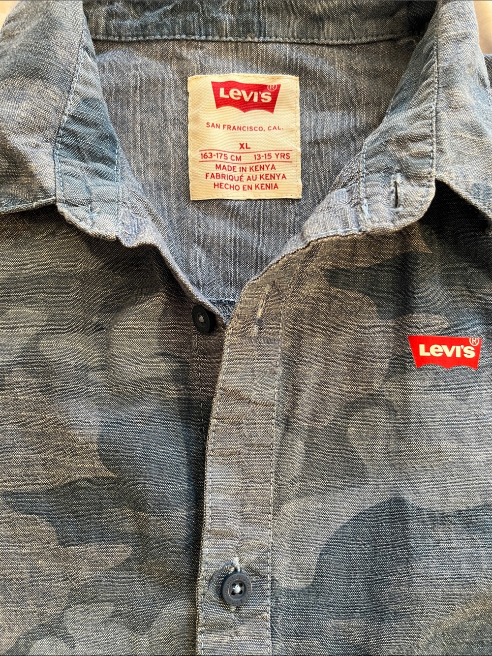 Levi's Youth Boys Camouflage Chambray Button-Down Shirt